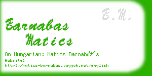 barnabas matics business card